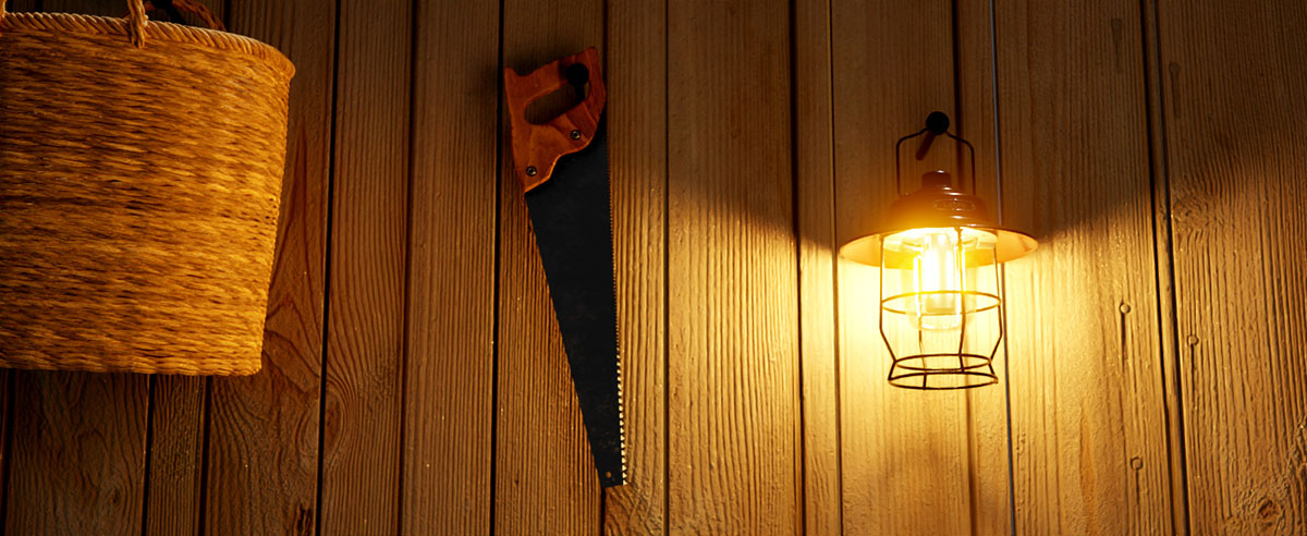 Lámpara de camping retro (regulable, a pilas, dorada) - Wood, Tools & Deco