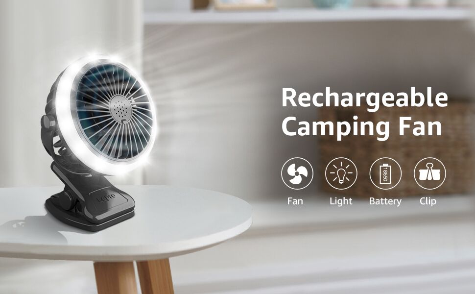 Camping fan LED light