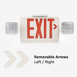 4.2W Red LED Exit Sign with Light, Daylight White Emergency Light