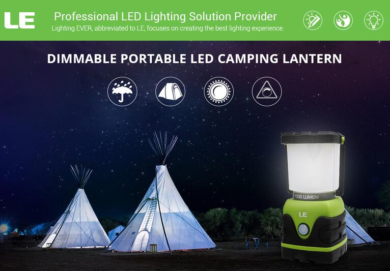 1000lm Dimmable Portable LED Lantern Battery Powered