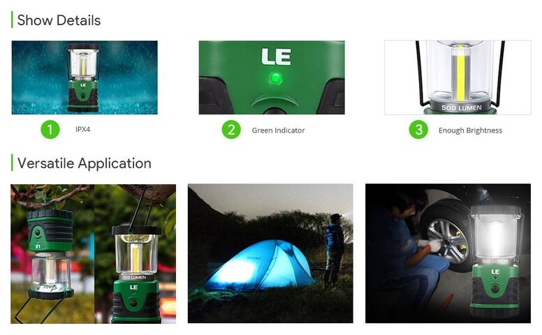 outdoor led camping lantern