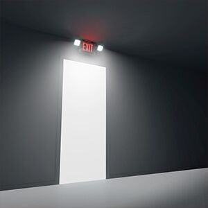 4.2W Red LED Exit Sign with Light, Daylight White Emergency Light