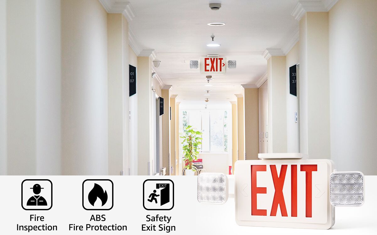 Lepro 4.2W LED Emergency Exit Sign with Light for Hospitals, Offices,  Schools, Churches